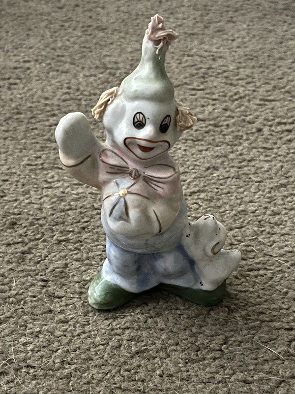 Haunted Paranormal Vintage 5" Estate Glass? Clown Figurine Doll Phillip positive