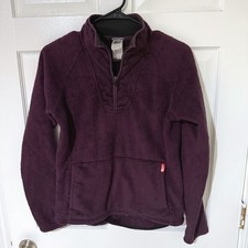 The North Face Womens Plum Purple Sherpa Fleece Quarter Zip Pullover Small