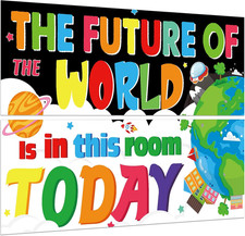2PCS Classroom Decorations Banner Posters for Teachers Bulletin Board and Wall D