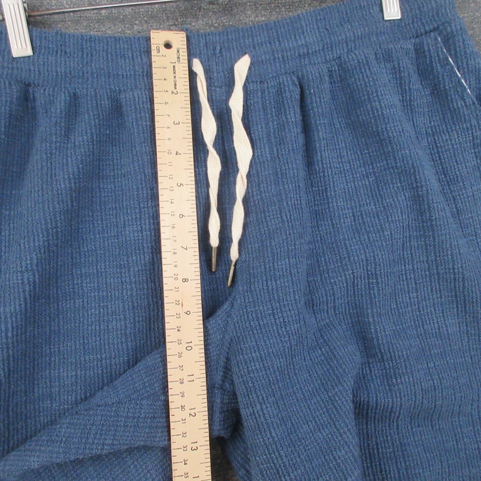 Scotch & Soda Shorts Adult Large Casual Beach Texture Slub Drawstring Blue