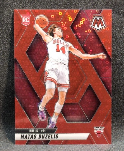 Matas Buzelis 2024-25 Panini Mosaic Fast Break Red Disco Prizm 90/99 RC #223