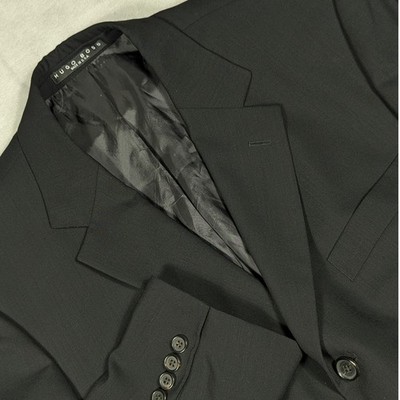 Hugo Boss Einstein/Sigma Mens 42S Black 100% Virgin Wool 3-Button Blazer Jacket