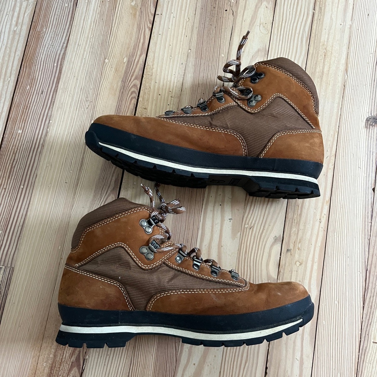 Timberland Euro Hiker Men Brown Leather Textile Hiking Boots 85035 Size 13 Wheat Timberland Euro Hiker Men Brown Leather Textile Hiking Boots  main image 3