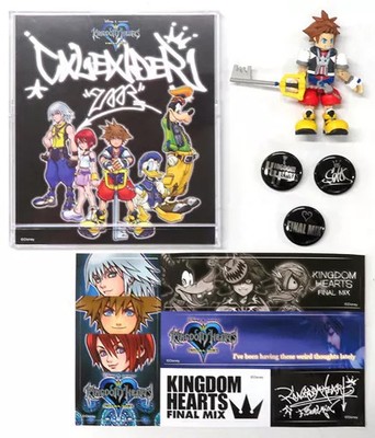 Kingdom Hearts Final Mix PS2 Bonus Set 4 Items Sticker Badge Calendar Collectibl