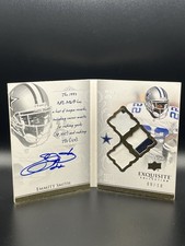 2009 Exquisite Emmitt Smith Auto Biography Gold 9/10 Game-Used Dallas Cowboys