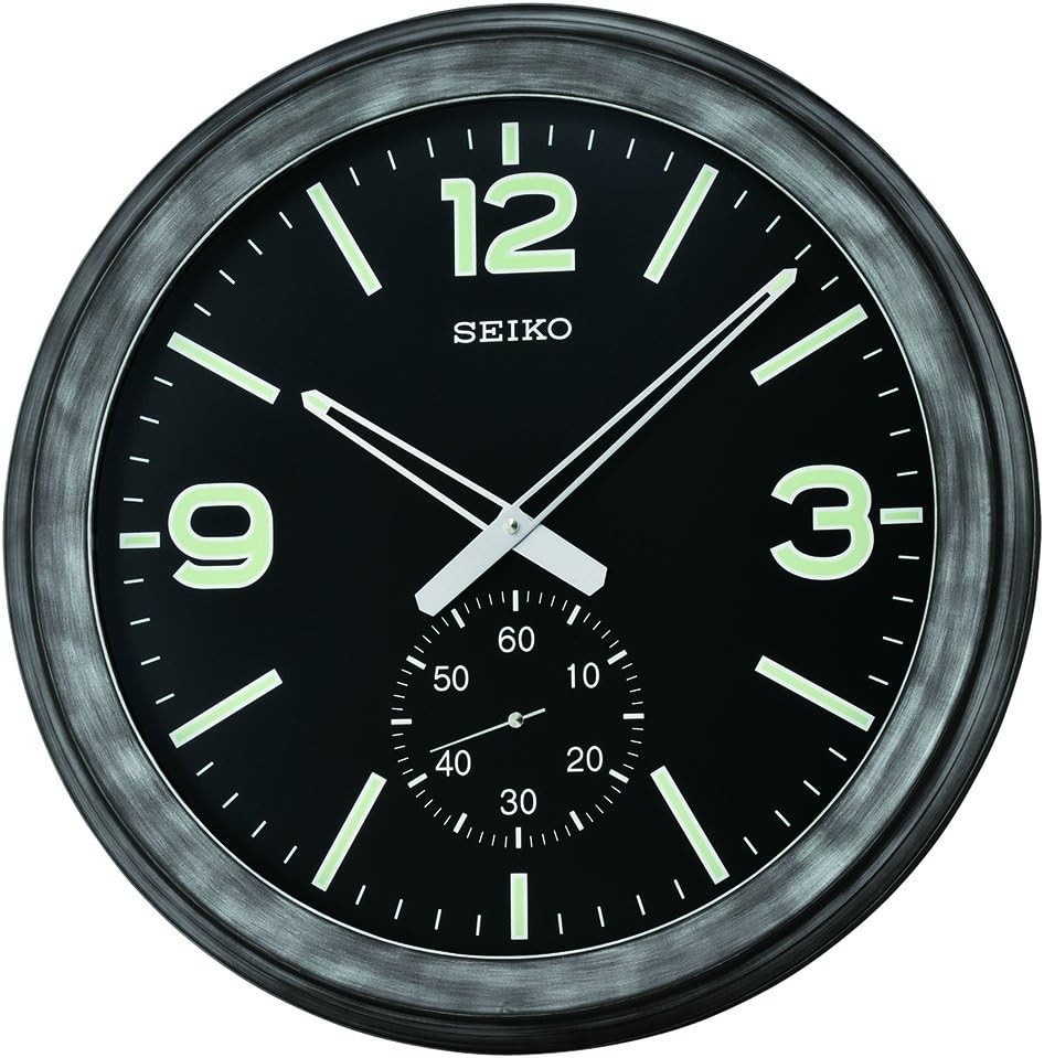 Seiko QXA627KLH Large Japanese Quartz Wall Clock with Lumibrite Markers