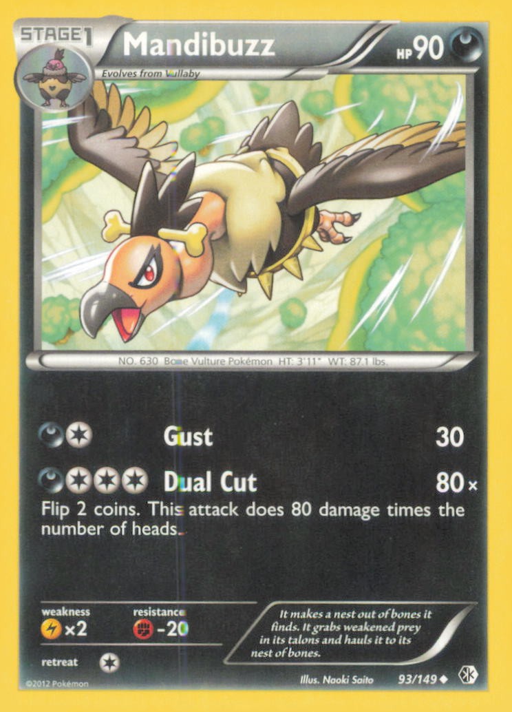 MANDIBUZZ 93/149 UNCOMMON BOUNDARIES CROSSED POKEMON NEAR MINT