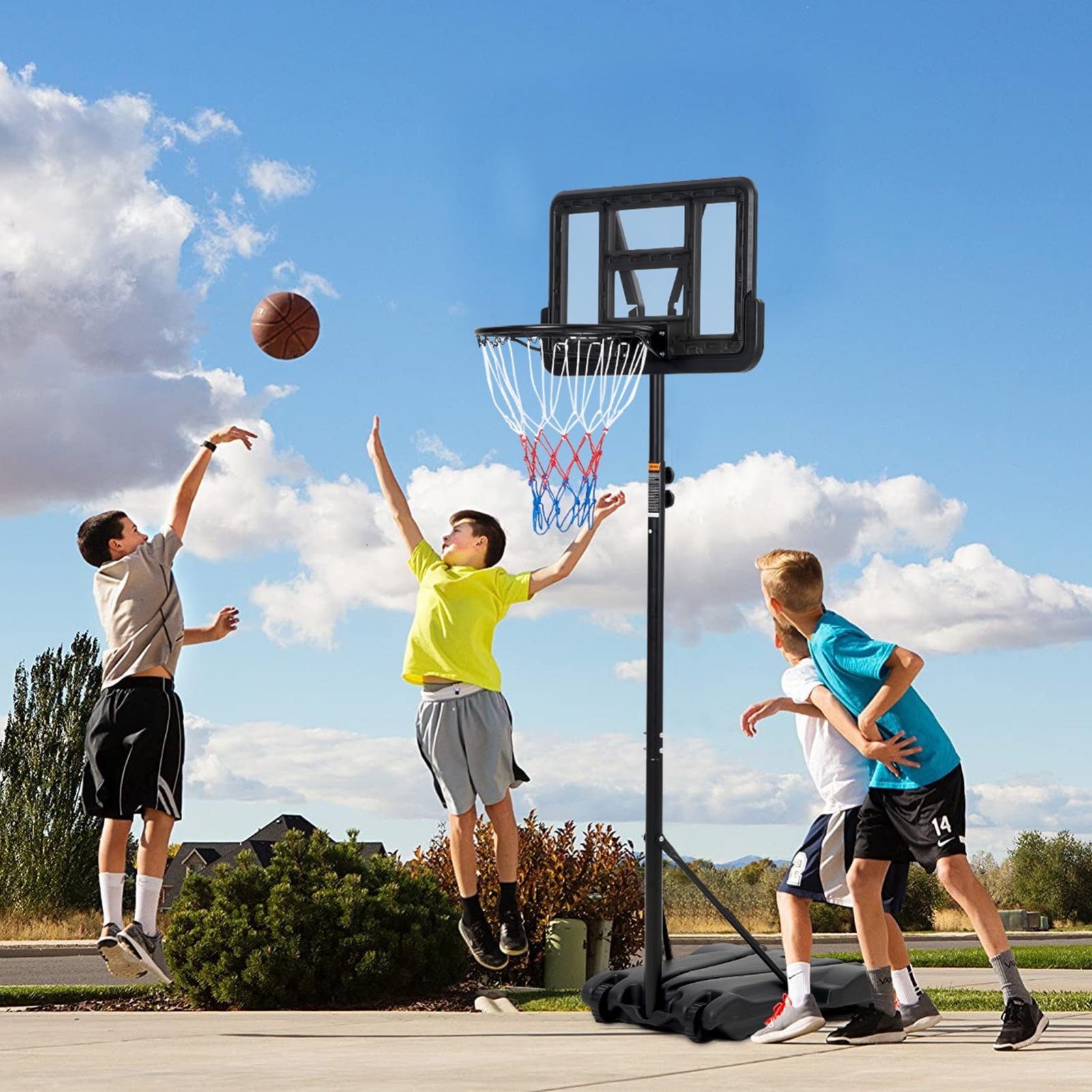 Children's Basketball Hoop Adjustable Basketball Hoop Height 5-7 Feet w/ Stand