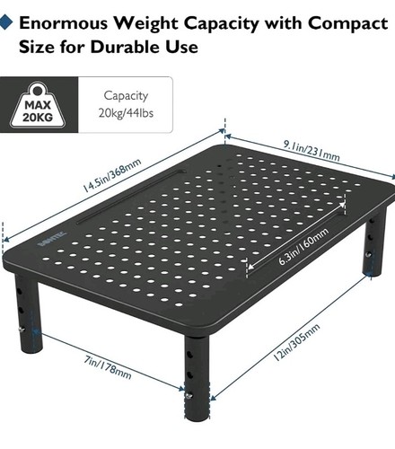 BONTEC Metal Monitor Stand, Ergonomic Height Adjustable Computer Monitor... - 第 7/7 張圖片