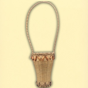 Antique Micmac Sweetgrass Basket Maine Wabanaki Ash Fancy Basket Long Handle