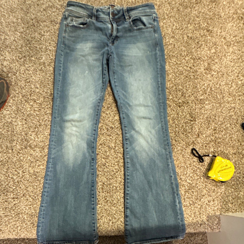 American Eagle Outfitters Women's Blue Denim Bootcut Jeans Mid Rise Light Wash