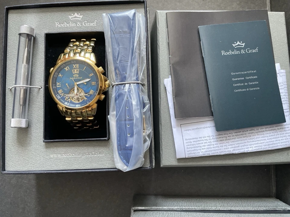 Herren-Armbanduhren 7er-Set mit Uhrenkoffer Lederarmband Armbanduhren Neu R3 F2 - Bild 2 von 4