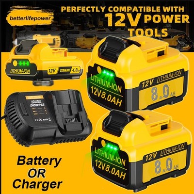 NEW PACK 12v 12 Volt Max Lithium Battery / Charger For Dewalt DCB127-2 DCB120