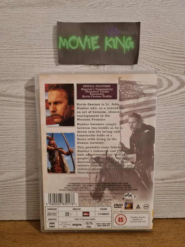 Dances With Wolves (DVD, 1990) Kevin Costner, Native Americans [Region 2] [UK] - Image 4 of 4