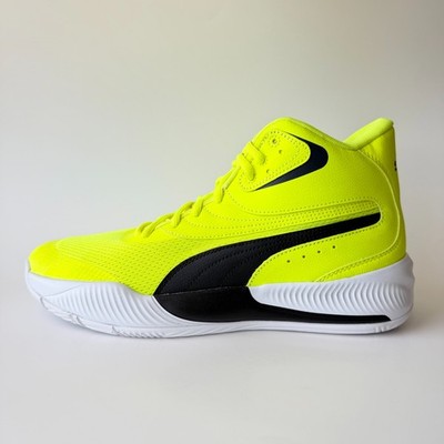 Puma Triple Mid Basketball Shoes Mens Size 11 Neon Yellow Black Sneakers