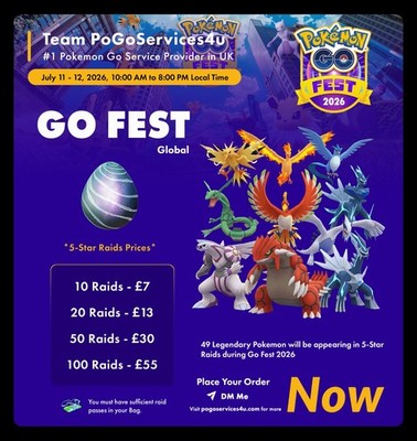 Pokémon Go Fest 2026 Groudon  x50/FAST/READ Description