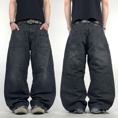 Vintage ecko unltd y2k faded grey grunge archive baggy wide leg jeans