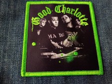 Good Charlotte Stencil Logo Lime Green & Black  3.25 x 3.5 Inch Iron On Patch