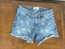 Abercrombie Kids Girls Mid Rise Denim Midi Shorts Butterfly 11/12