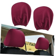 2PCS Car Headrest Cover, Soft Headrest Comfort Seat Cover, Stretch Wine Red