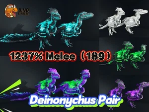 Deinonychus paire 1237% Melee Clone ARK🦕 Survie Ascendée ASA PVE PC/XBOX/PS