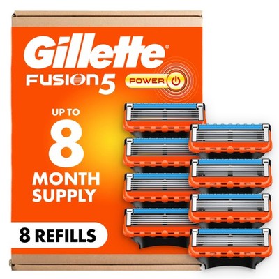 Gillette Fusion5 Power Razor Blade Refills for Men, 8 Count, with Precision