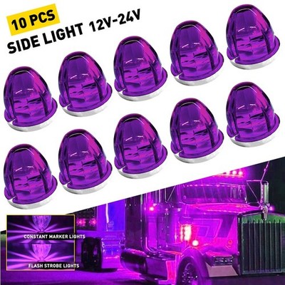 10PC Purple LED Watermelon Lights Side Marker Light For Trucks 12V-24V EAA