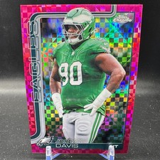 Jordan Davis Hot Pink X-Fractor 2025 Topps Chrome #249 Eagles