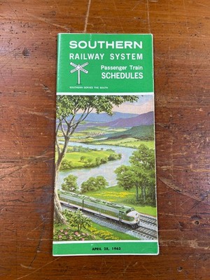 Southern Railway System Passenger Train Schedules - April 28th, 1963 Map