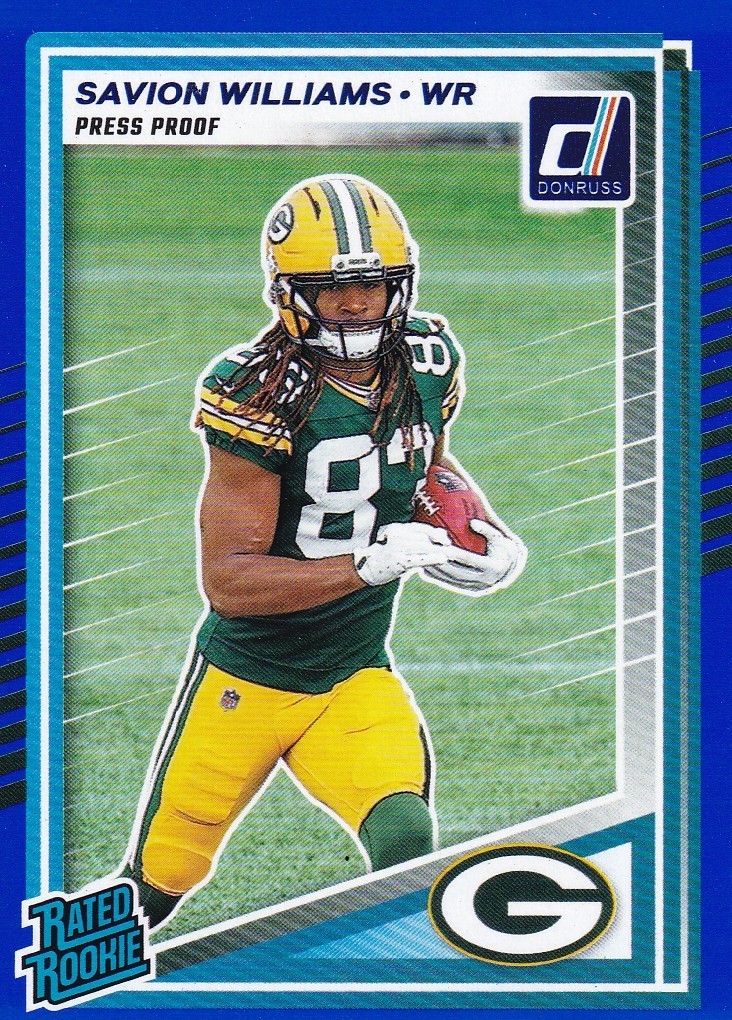 2025 Panini Donruss - Savion Williams ( Packers ) Rookie Press Proof Blue #318
