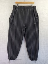 iets Frans Black Pinstripe Harri Baggy Joggers Toggle Cuffs Size Large Oversized