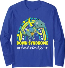 World Down Syndrome Day Awareness Dinosaur T21 Long Sleeve Tshirt