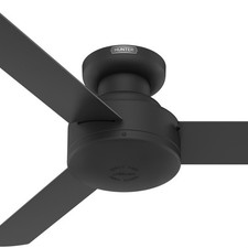 Hunter Fan 44 inch Matte Black Indoor Ceiling Fan with 3 blades and No Light