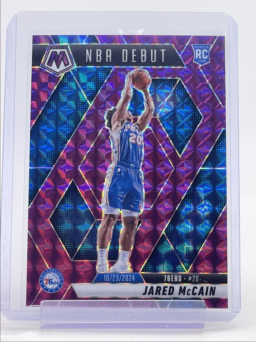 JARED MCCAIN 2024-25 MOSAIC NBA DEBUT ROOKIE PURPLE MOSAIC RC /99 Q3464