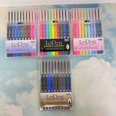 Marvy Le Pen LOT OF 4 - Basic, Pastel, Neon, Earthy 0.3mm Micro Fine Point NEW