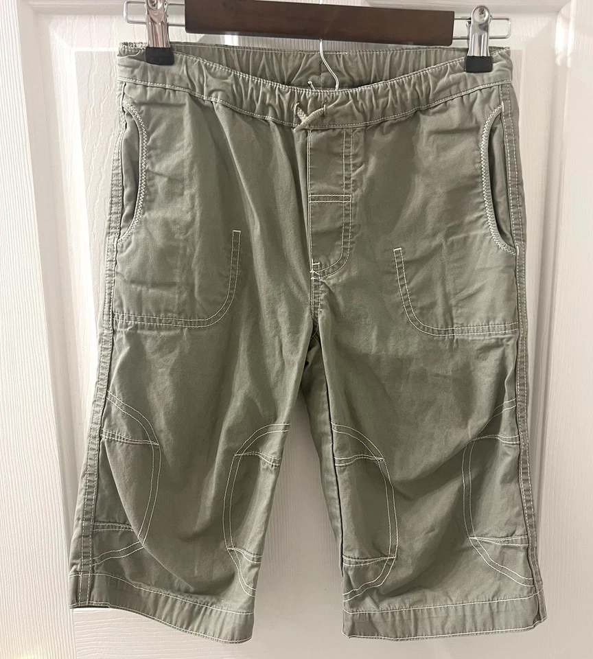 Hanna Andersson Boys Khaki Canvas Cotton Shorts Size 8 (130) - Image 2 of 4