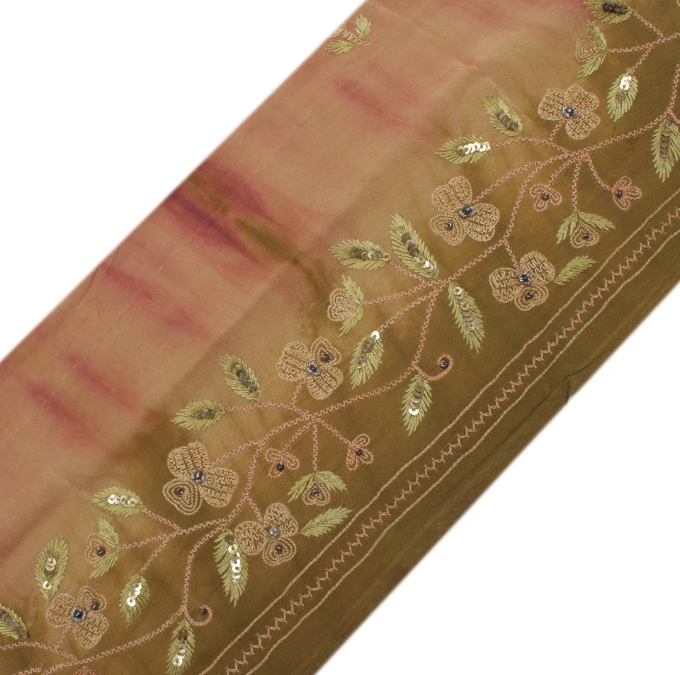 Sushila винтажное многоцветное индийское ремесло сари кайма вышитое кружево - Изображение 3 из 4