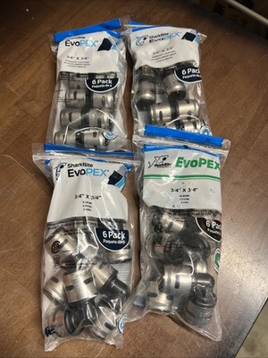12 SharkBite EvoPex 3/4'' x 3/4'' Straight Coupling K016A6 12 Elbows K256A6