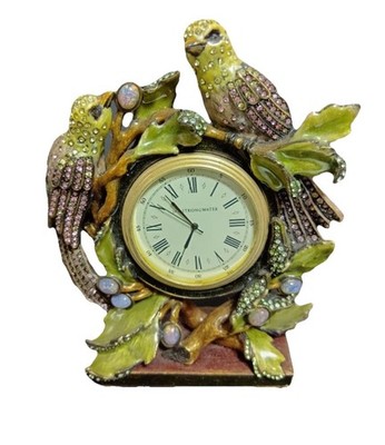 Jay Strongwater Vogel Metalluhr Swarovski-Kristalle künstliche Opale...