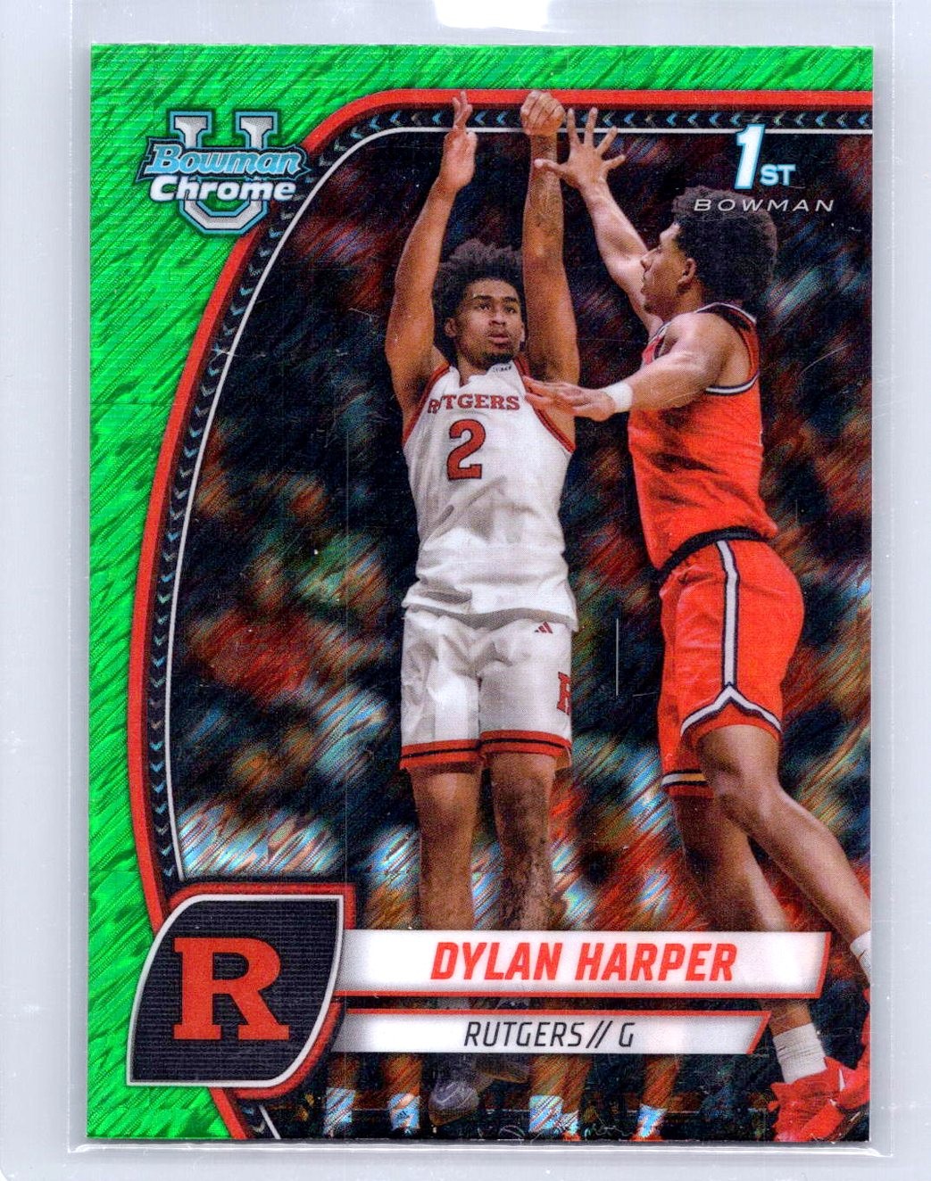2024-25 Bowman University Chrome #22 Dylan Harper Green Shimmer Refractor