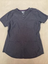 Scrubstar Scrub Top Small Womens Supreme Stretch Grey Stripe