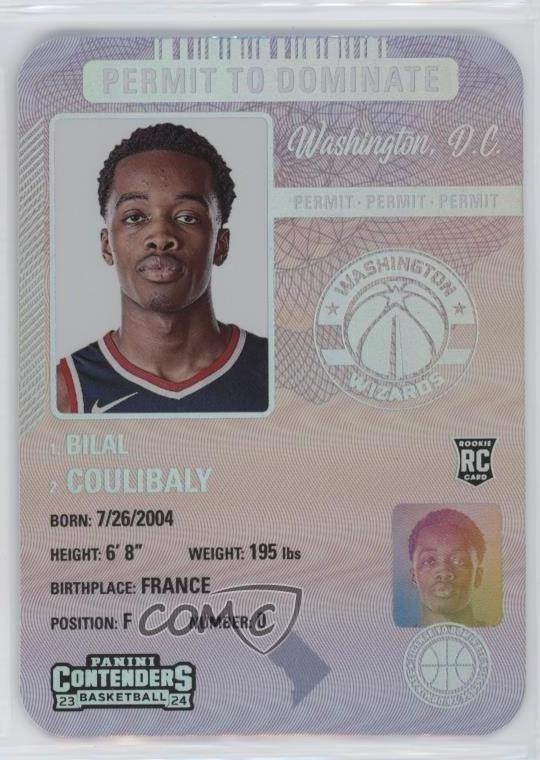 2023-24 Panini Contenders Permit to Dominate Bilal Coulibaly #10 Rookie RC 0qw3