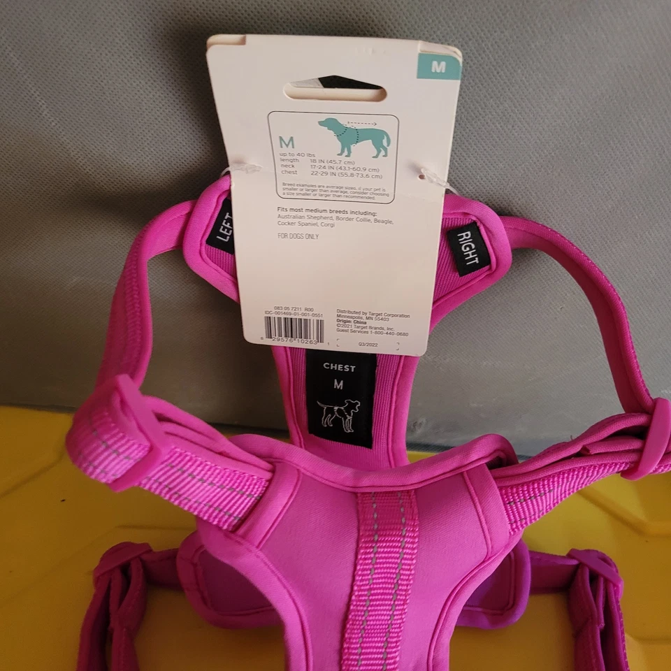 Arnés cómodo reflectante Boots & Barkley rosa medio 1 quilate Foto 2 de 2