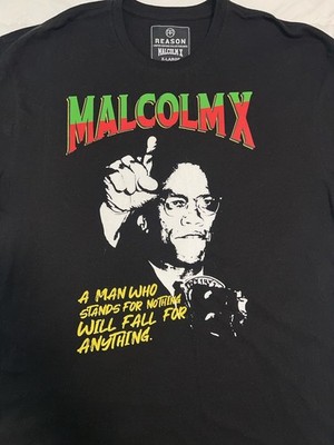 Malcolm X T-shirt A Man Who Stands For Nothing Will Fall For Anything Sz XL