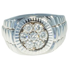 Gent's Diamond Cluster Ring 7 Diamonds .35 Carat T.W. 14K White Gold B03070863 