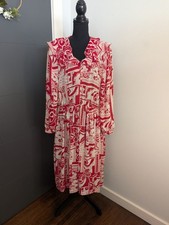 Vintage Coco Of California Red & White Floral Patchwork Dress - 16 Made In USA