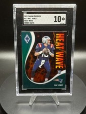 2023 Panini Phoenix Mac Jones #17 Heat Wave Green /25 SGC 10