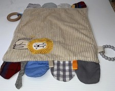 Modern Baby Lion Lovey Brown Ribbed Corduroy Baby Security Blanket Teether Plush
