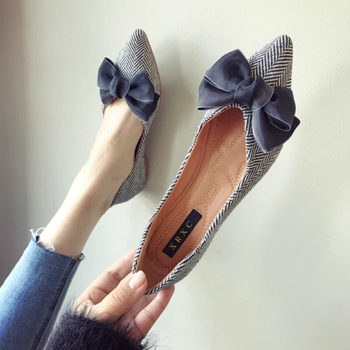 Women's flat shoes Soft soled flat heel shoes Large bow knot women's shoes - Bild 10 von 15