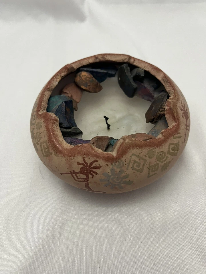 VINTAGE CANDLE/CANDLE HOLDER BY SALSA STYLE ART STUDIO HAND MADE KOKOPELLI ART - Image 4 of 4